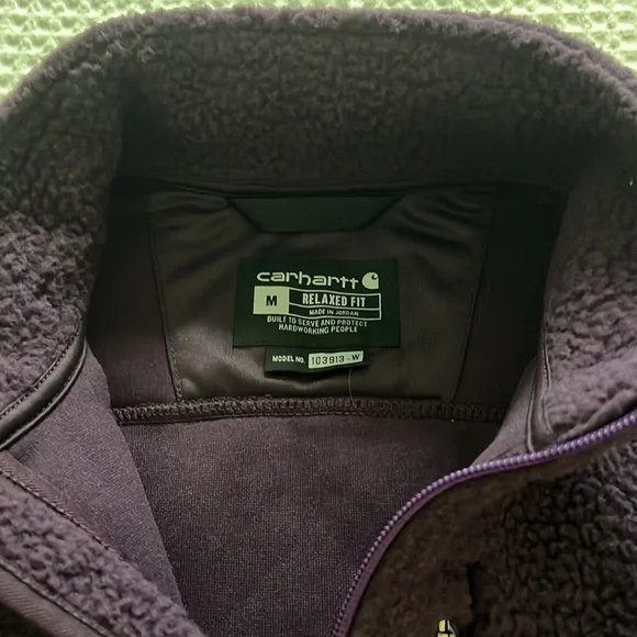 CARHARTT Deep Purple Plum Zip Up JACKET Coat Fleece MEDIUM - Picture 5 of 6